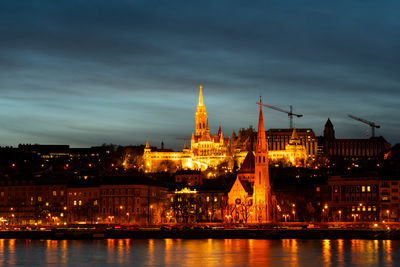 Illuminated city at night