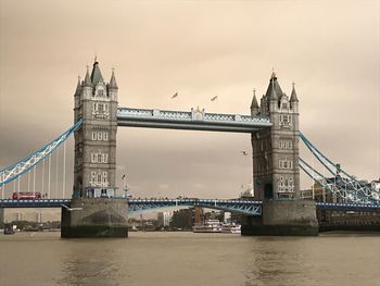 Low angle view of suspension bridge