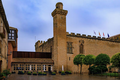 Low angle view of historic building against sky