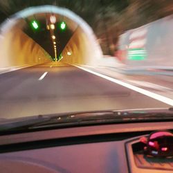 Road passing through tunnel