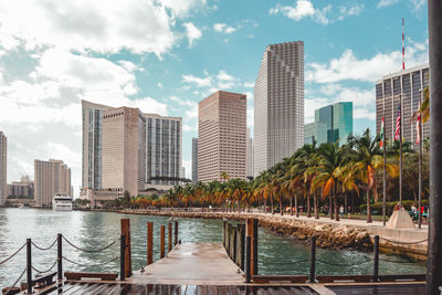 Buildings in city against sky