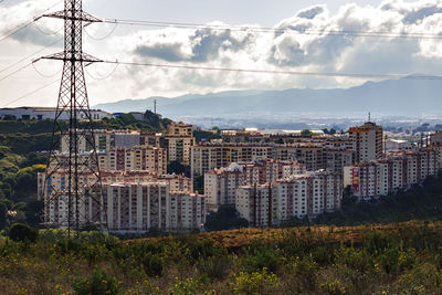 Buildings against sky in city