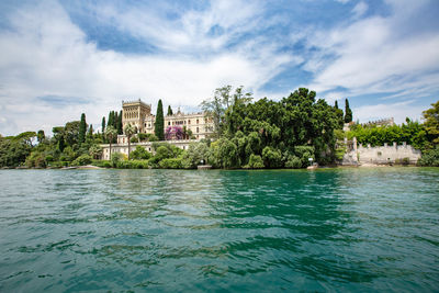 Villa borghese at isola del garda water castle at lake garda italy