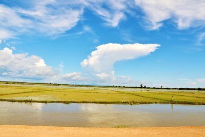 Scenic view of river against sky