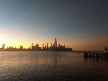 Nyc skyline captured from new jersey. early morning before the chaos of the day