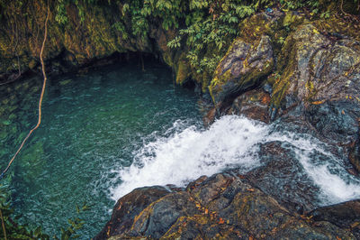 Scenic view of waterfall