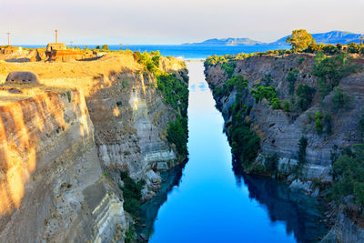 Panoramic view of rock formations against sky