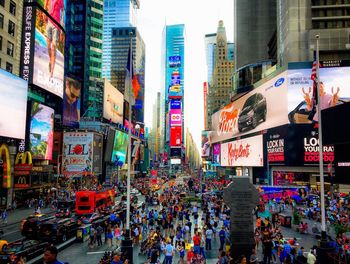 Panoramic view of city street