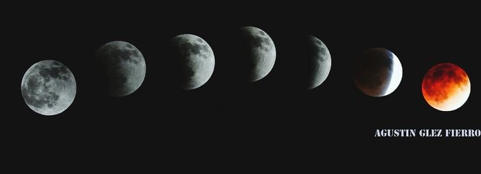 Close-up of moon over black background