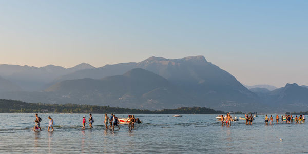 Tourists enjoying at beach