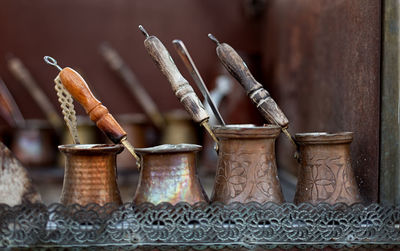 Close up of  coffe pot objects