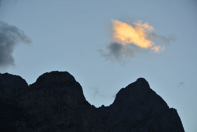 Low angle view of mountain against sky