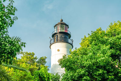 Low angle view of lighthouse against sky