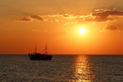 Scenic view of sunset over sea