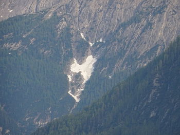 High angle view of snowcapped mountain