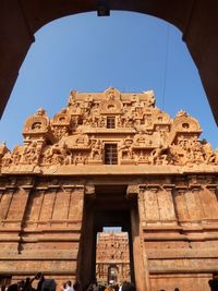 Low angle view of historical building against clear sky