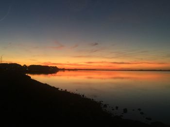 Scenic view of calm sea at sunset