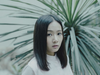 Close-up portrait of young woman