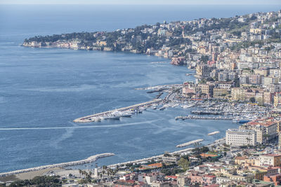 Aerial view of naples and posillipo