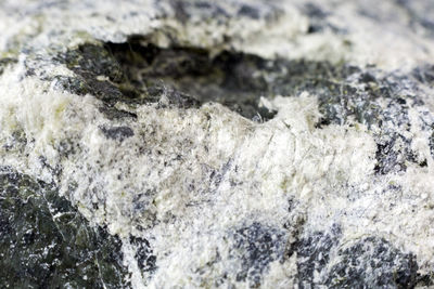 Close-up of snow on rock