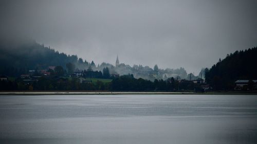 Panoramic view of buildings in city against sky