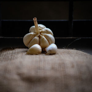 Close-up of coffee beans on table