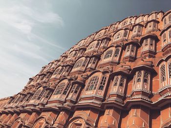 Low angle view of old building against sky