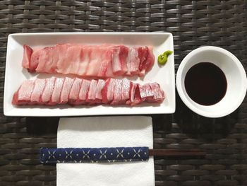 Close-up of food on table