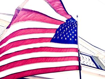Low angle view of american flag