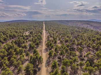 Scenic view of land against sky