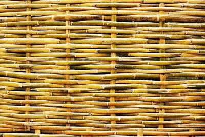 Full frame shot of yellow wicker basket