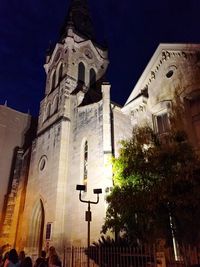 Low angle view of church against clear sky