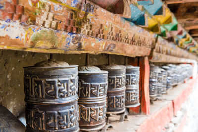 Close-up of objects for sale in market