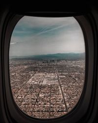 Landscape seen through airplane window
