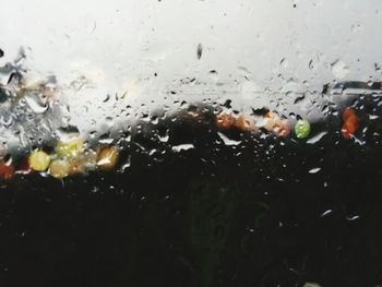 Full frame shot of wet glass window