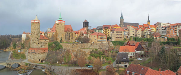 Panoramic view of the old town of bautzen, germany