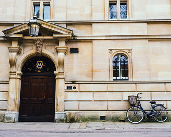 Bicycle against building