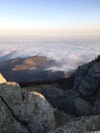 Scenic view of mountains against sky