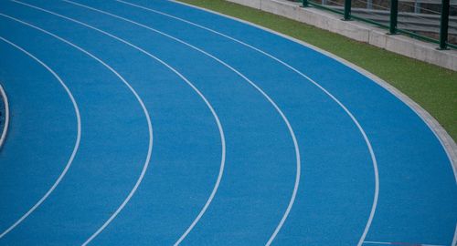 High angle view of running track