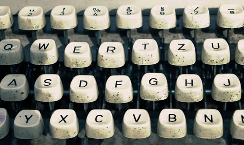 Close-up of typewriter