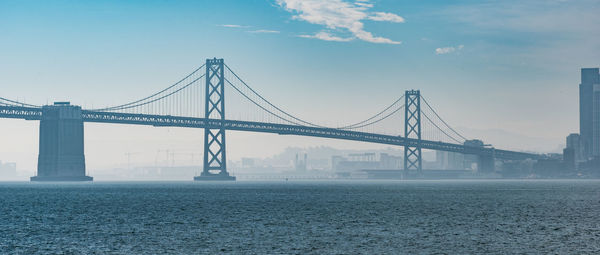 Suspension bridge over sea