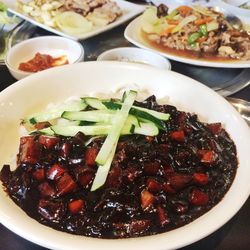 Close-up of served food in bowl