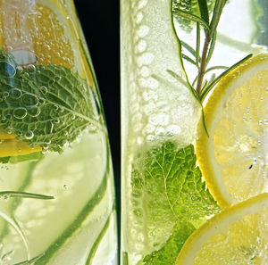 Close-up of drink on ice cream
