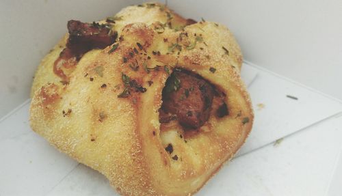 Close-up of bread in plate