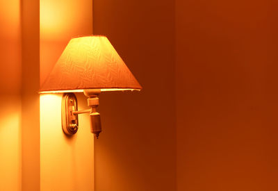 Close-up of illuminated lamp