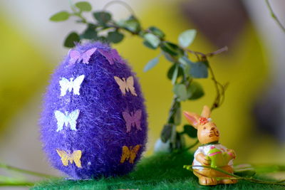 Close-up of decorated easter egg