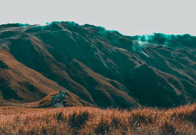 Scenic view of landscape against clear sky