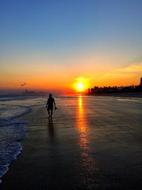 Scenic view of sea at sunset