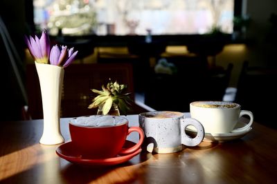 Coffee cup on table