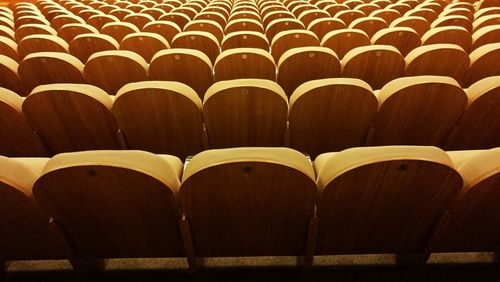 Row of chairs in stadium